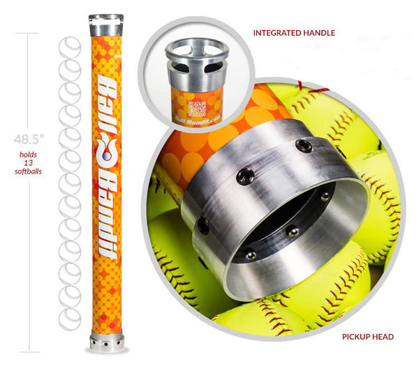 Softball Ball-Bandit with Integrated Handle (Orange)